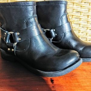 Lucky Brand Black Leather Ankle Boots Size 6 1/2